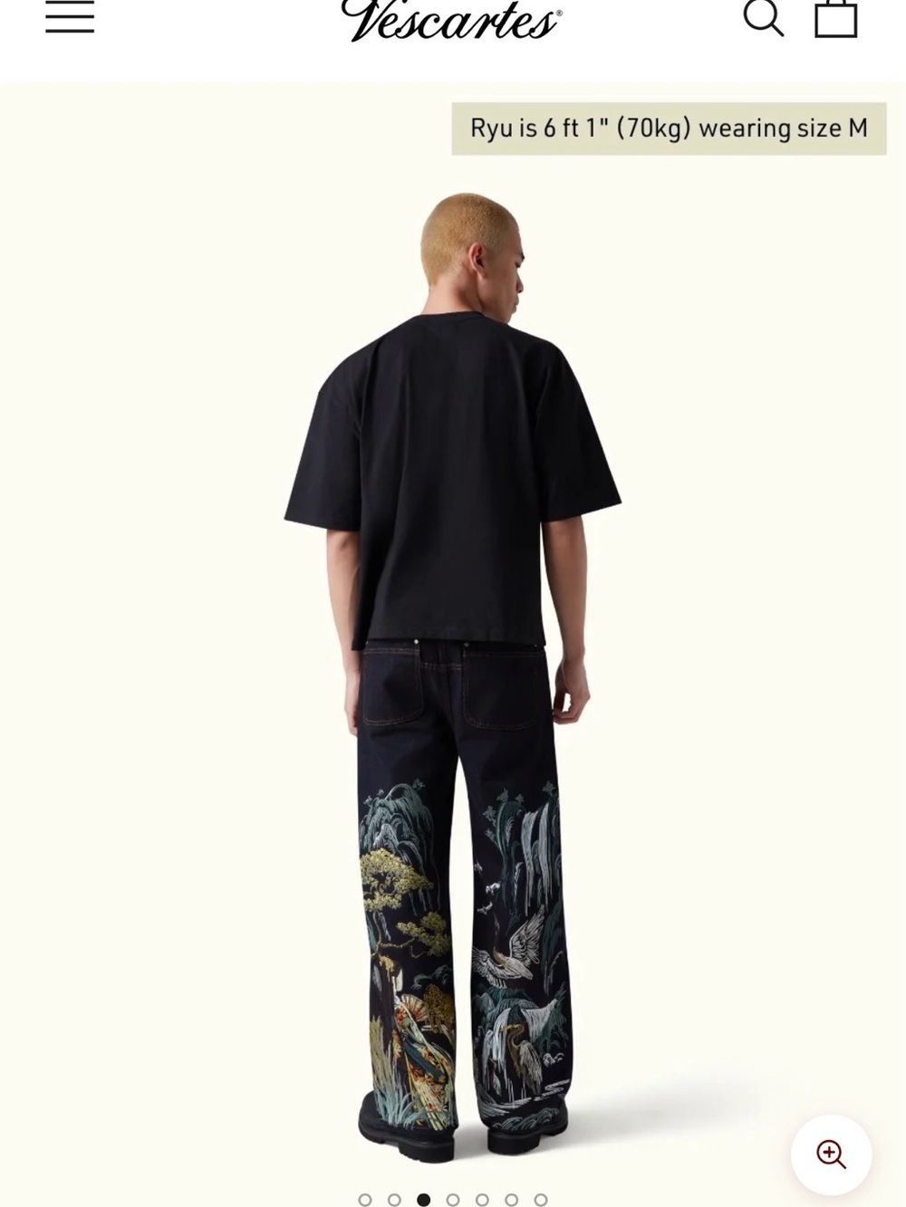 Vescartes Tsuru Denim with Embroidery